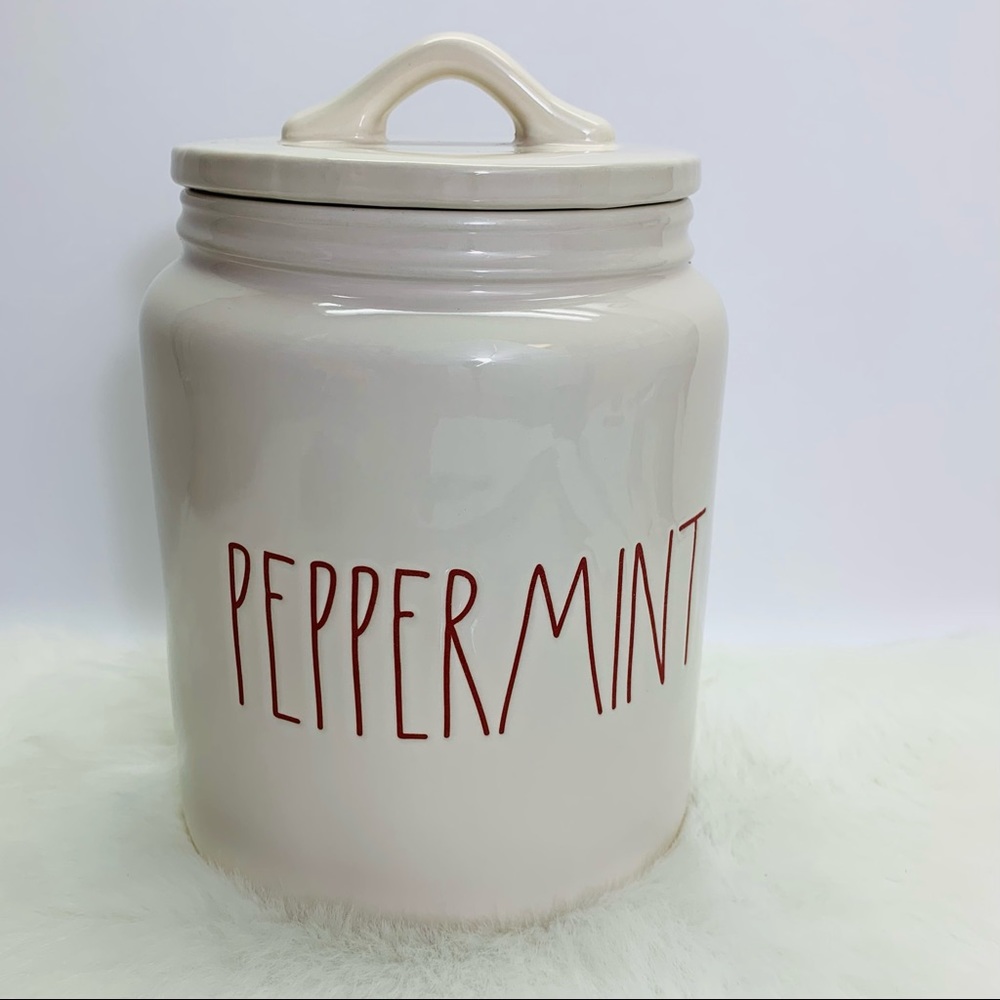 Rae Dunn PEPPERMINT Ceramic Canister - NEW